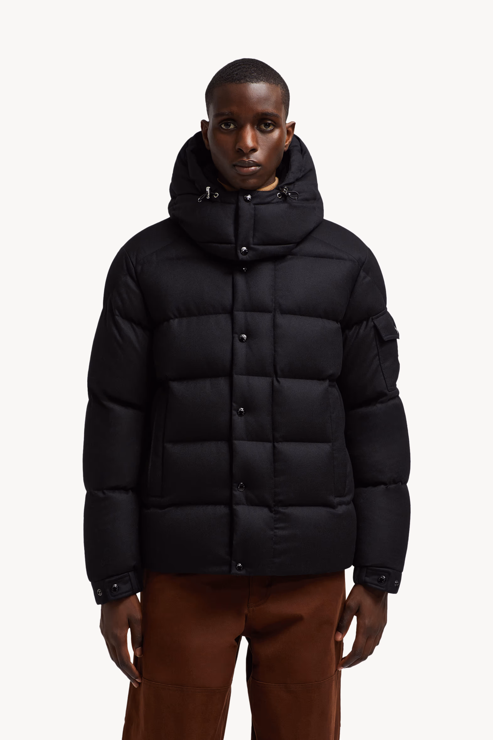 Chaqueta plumífero de esquí de flanelle con capucha Vezere Hombre Negro Moncler 3